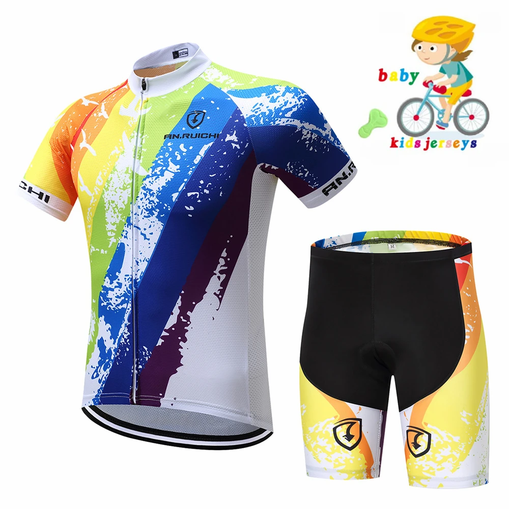 

2021 Boy Cycling Jersey 19D Bib Set MTB Uniform Ciclistas Bike Clothing Quick Dry Bicycle Wear Clothes Men Short Maillot Culotte