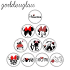 Дисней Минни Маус символ Микки мультфильм 10 шт. 12 мм20 мм25 мм круглый фото стекло кабошон плоская задняя часть ожерелье принадлежности для изготовления