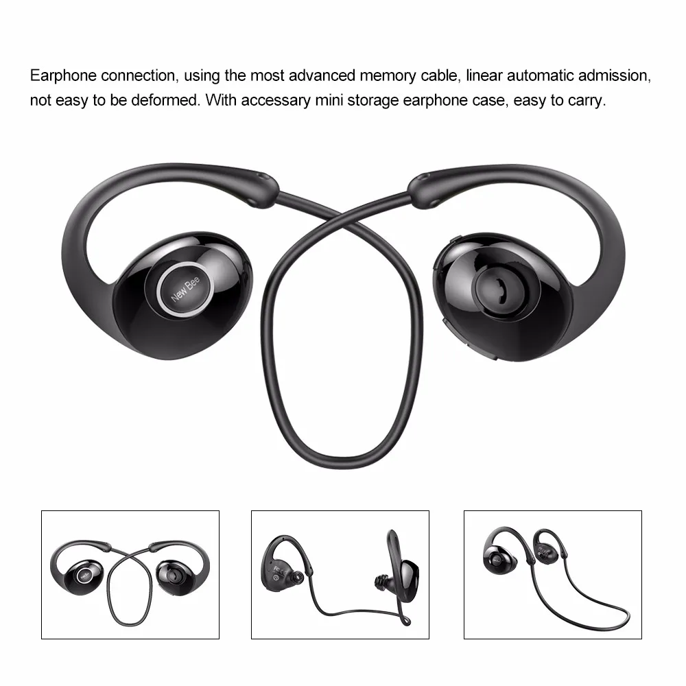 Новинка, наушники Bee, Bluetooth, Беспроводные спортивные наушники, улитка, дизайн HiFi, наушники с микрофоном, шагомером, приложение для телефона