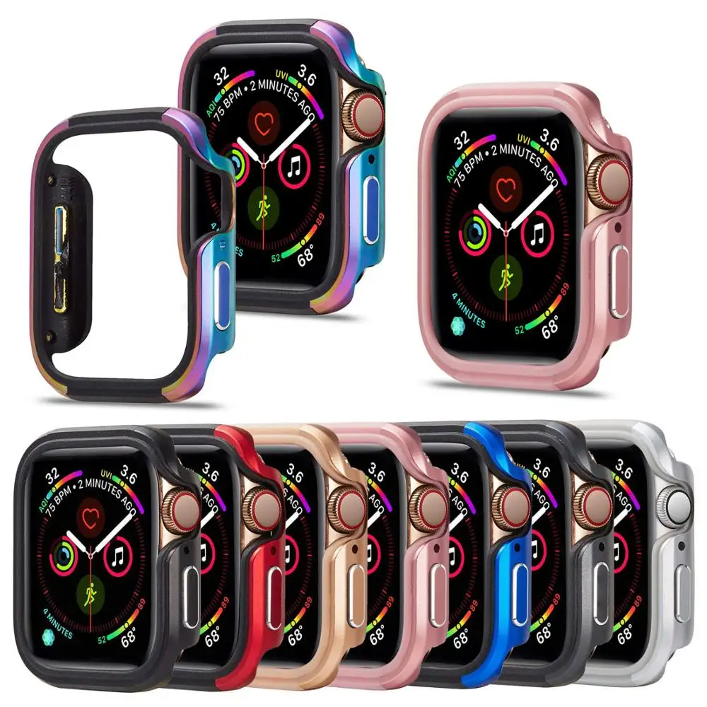 Чехлы из ТПУ и алюминиевого сплава для Apple Watch 5 40/44 мм защитная крышка часов iWatch