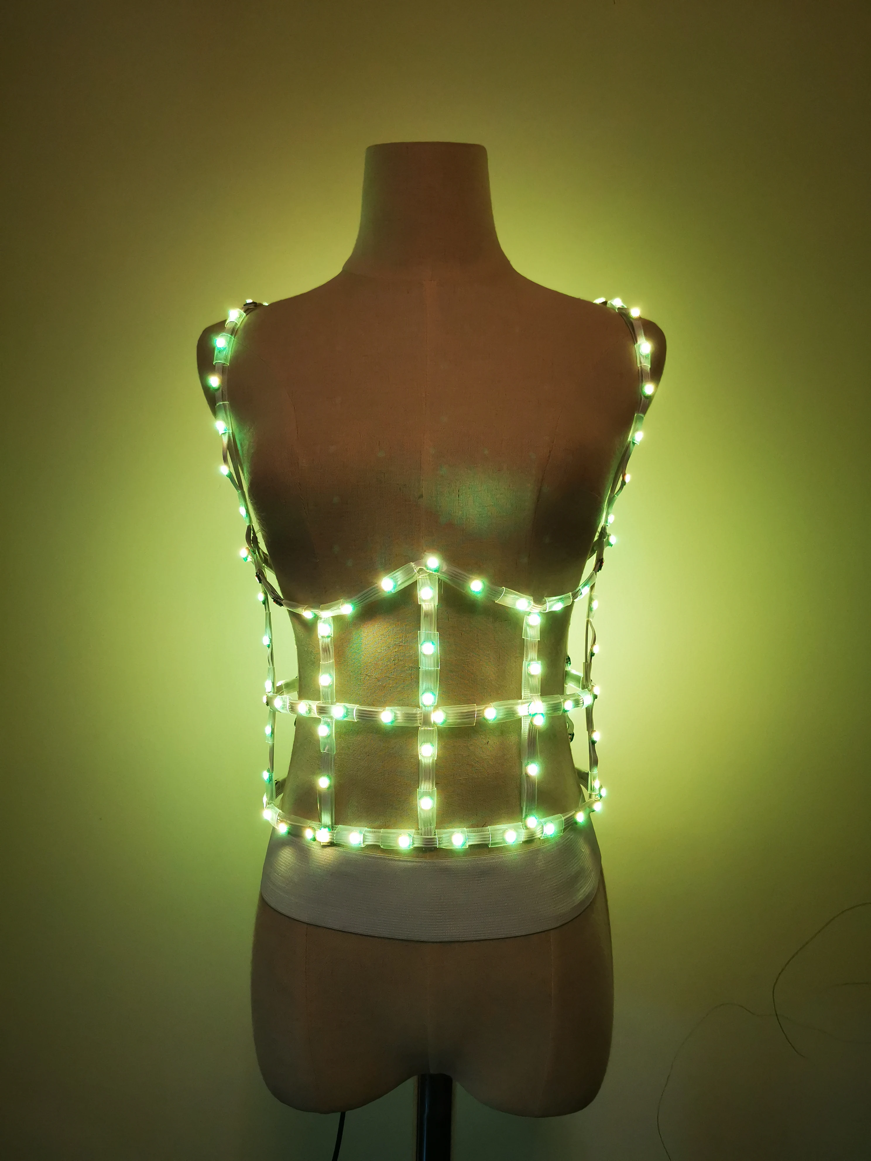 Женское соблазнительное светодиодное корсет клетка для девушек на Хэллоуин