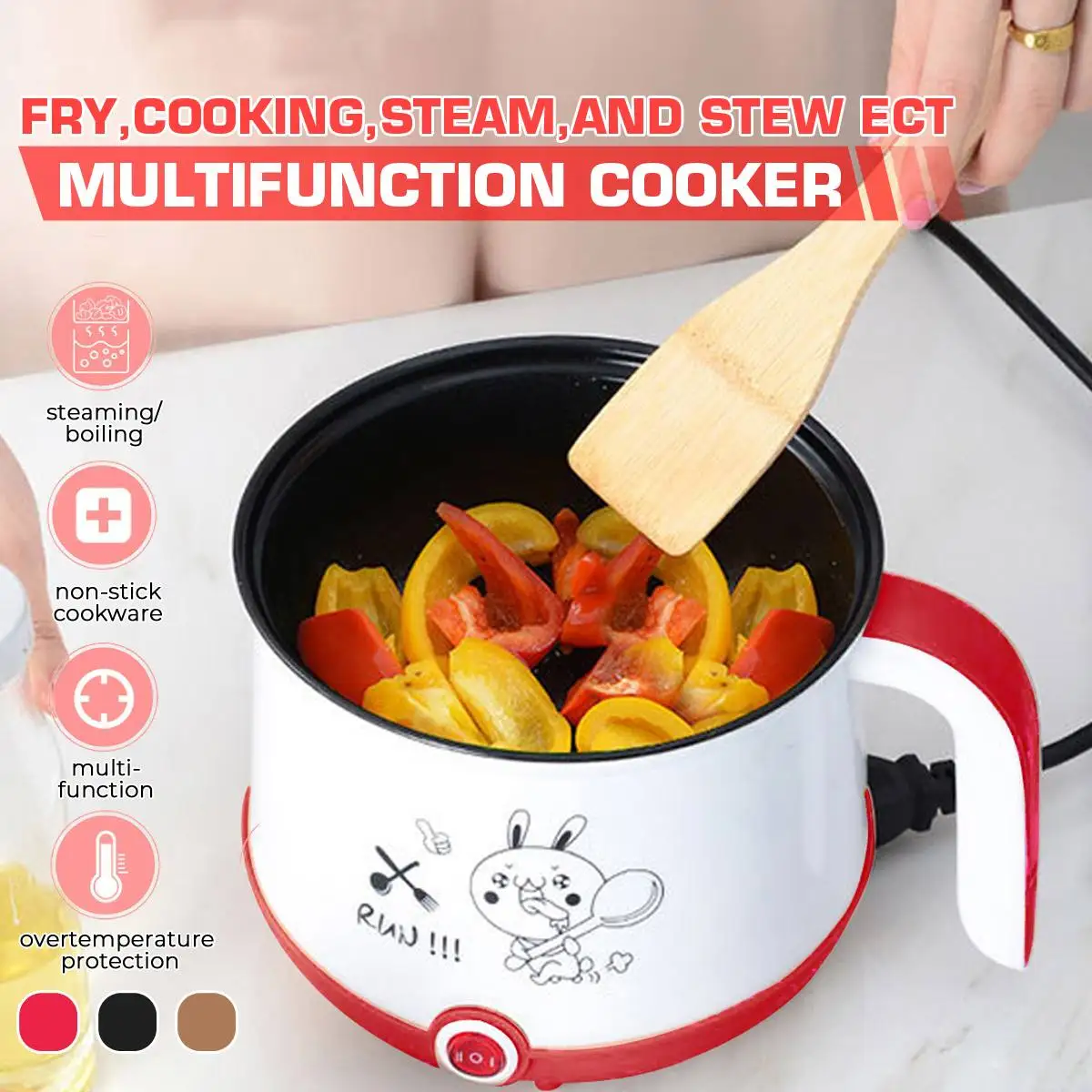 

220V Mini Multifunction Electric Cooking Machine Single Layer Available Hot Pot Non-stick Pan Multi Electric Rice Cooker