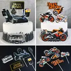 Мотоциклетный Топпер для торта на день рождения, автомобильные наручные часы, DIY топперы для торта для мальчиков, для дня рождения, свадьбы, десертный Декор