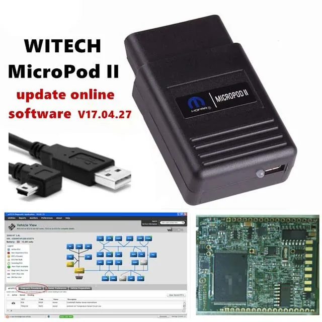 Новейший онлайн v17.0427 MICROPOD 2 диагностический инструмент для Chrysler/D-odge/J-eep многоязычный Micro Pod2 Быстрая