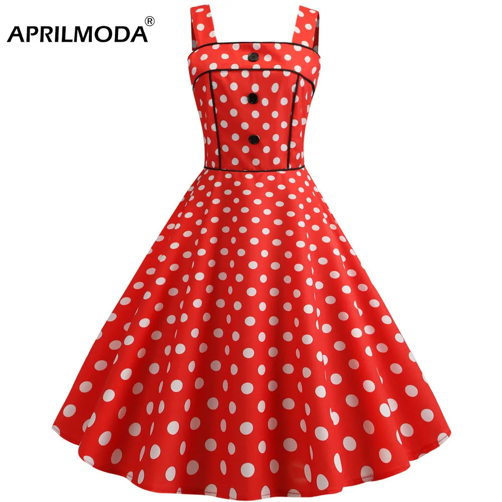 Женское винтажное платье на тонких бретельках белое в стиле ретро рокабилли 50 х