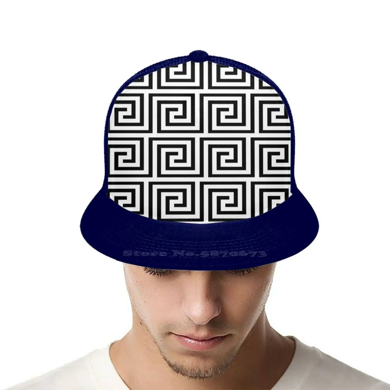 Бейсболка для мужчин и женщин большая Кепка с повторяющимся квадратным узором в