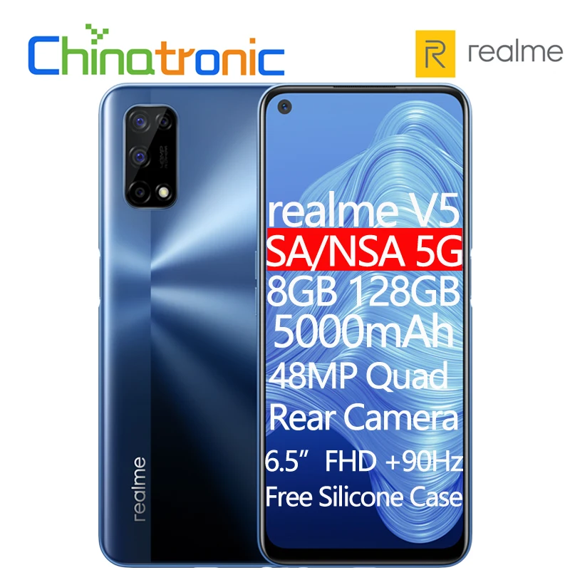 Оригинал realme V5 8GB 128GB 5G мобильный телефон Dimensity 720 Octa Core 6 5 &quotFHD + 90Hz полный дисплей