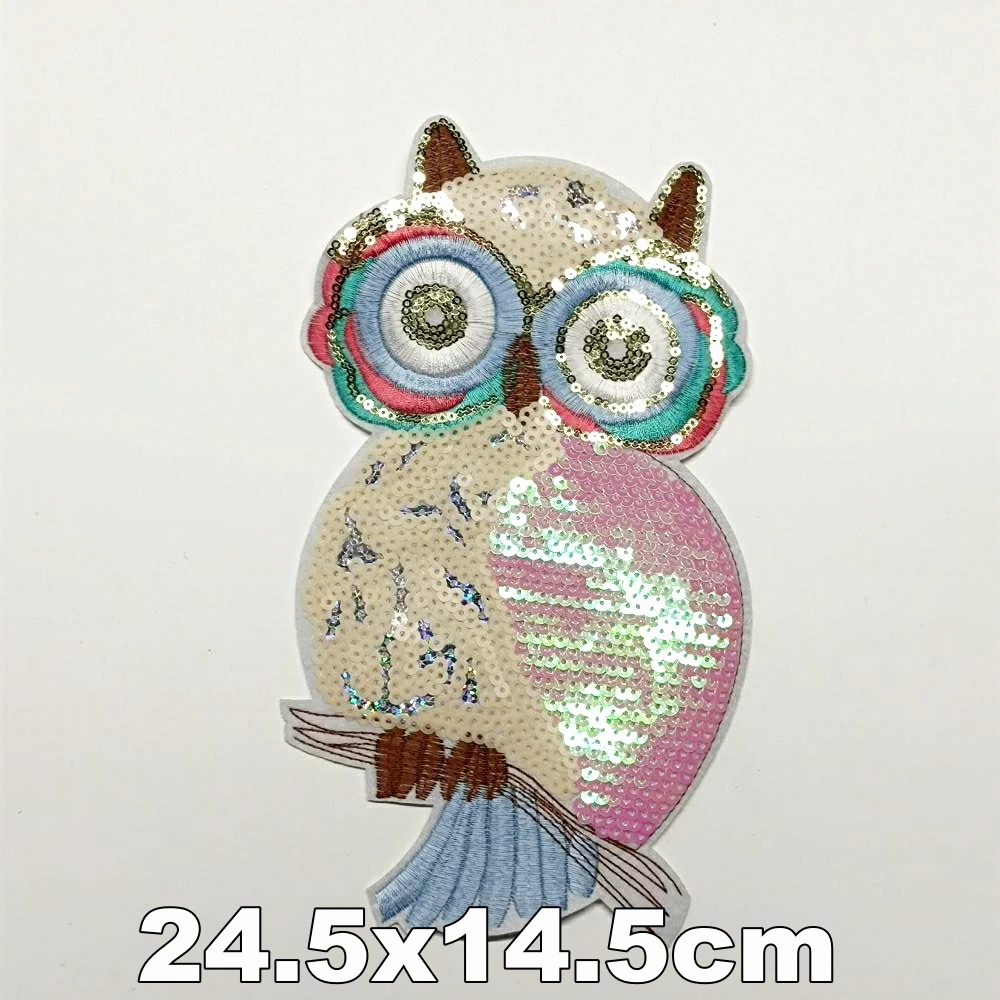 

Accessories large embroidery big owl bird patches for clothing OR-333