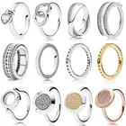 Женское кольцо из серебра 925 пробы, со сверкающими коронами и кристаллами