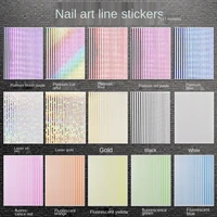 the charm of the line stickers aurora colorful ultra thin nail stickers 3d adhesive straight line jewelry decals