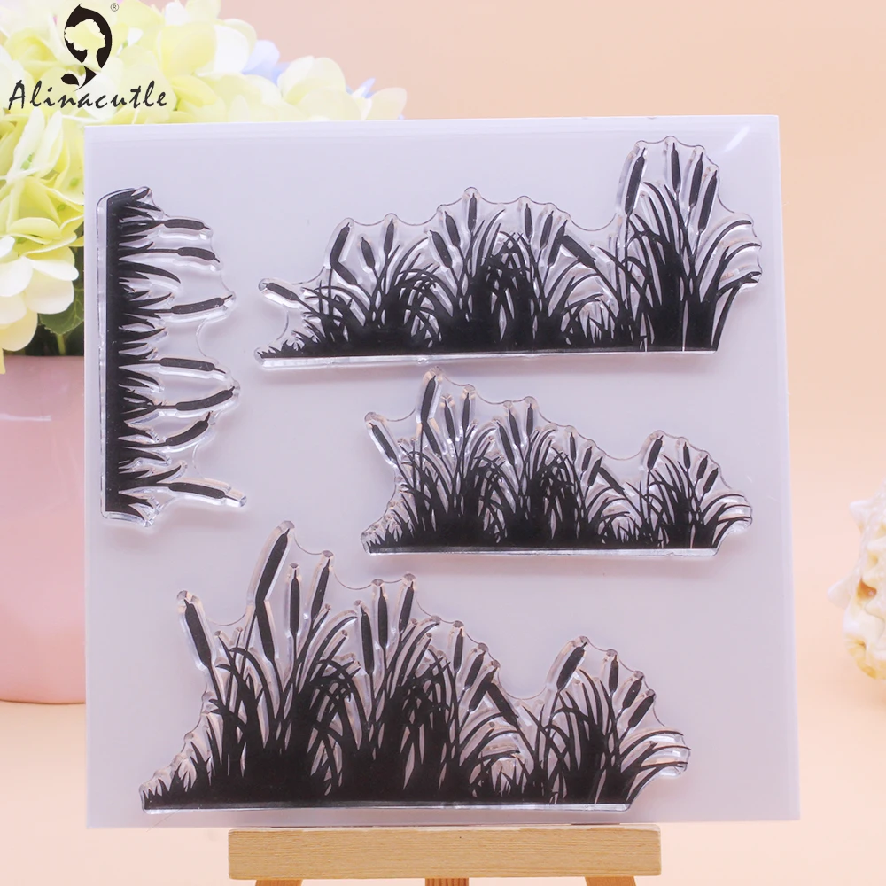 Прозрачные штампы Alinacutle трава тростники куст природа фон скрапбукинг альбом для