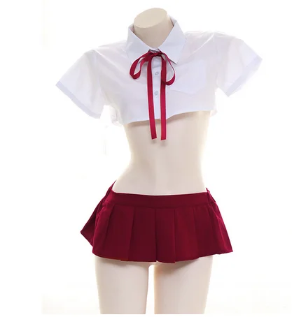 Женская Студенческая Униформа JK ультра короткая блузка костюм для девочек Милая