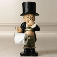 toilet butler with roll paper holder resin ornament for bathroom super cute in stock