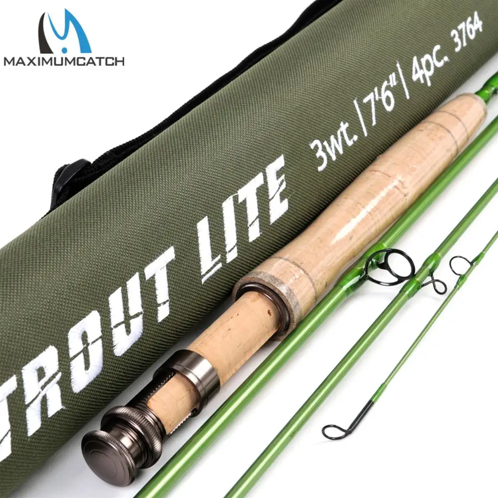 

Maximumcatch Trout Fly Fishing Rod IM12 Graphite Moderate Action Light Presentation With Cordura Rod Tube For Trout Angler