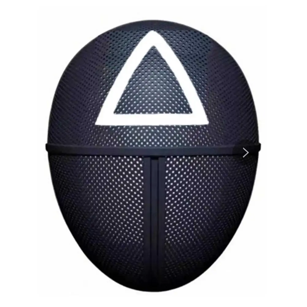 

women Halloween Party Costume Squid Game Costume Mask men Cosplay Jumpsuit Round Six Square Circle Triangle Plastic Helmet Masks
