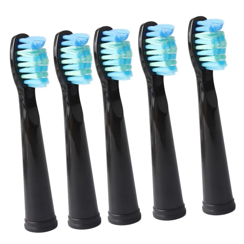 

Pack of 5pcs Sonic Replacement Tools Soft Bristle Tooth Brush Head For Electric Toothbrush Black Blue