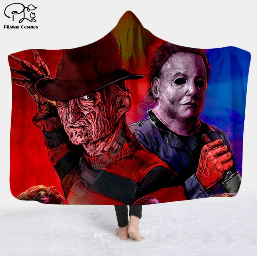 Одеяло с капюшоном для мужчин и женщин одеяло 3D-принтом из фильма ужасов