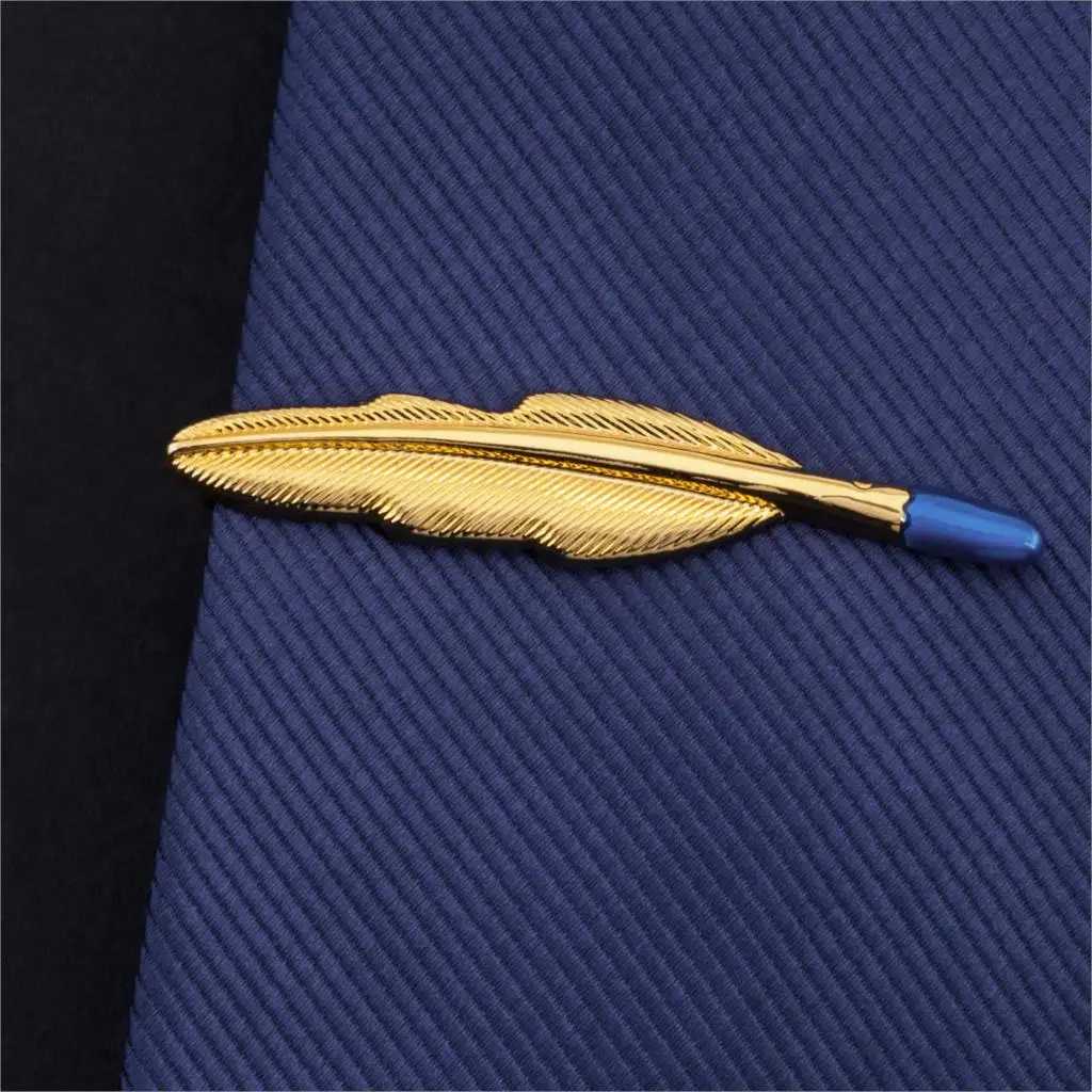 Модный золотистый Мужской зажим для галстука 2019 классический хрустальный