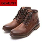 Ботинки мужские кожаные до щиколотки, высокие ботинки с боковой молнией, уличные модные ботинки для пустыни, черные коричневые, в стиле ретро