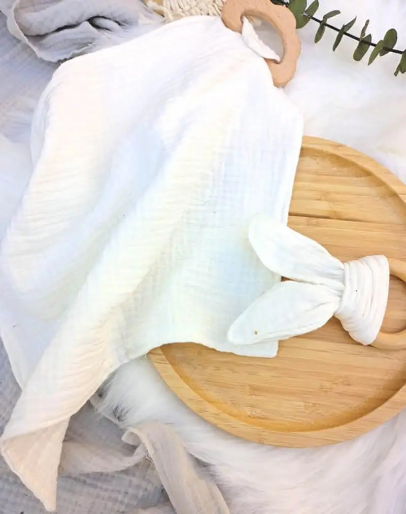 

Cotton Baby teethers towel Handmade Natural Wooden Teething training Toy Soothers Cartoon Fabric Infant Teething Baby Toys