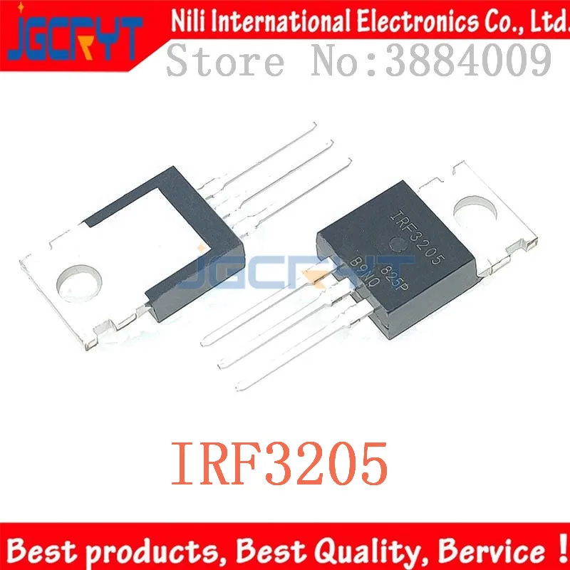 10 unids/lote IRF3205PBF IRF3205 110A/55V/200W TO 220 N channel fet инвертор|Запасные части| |