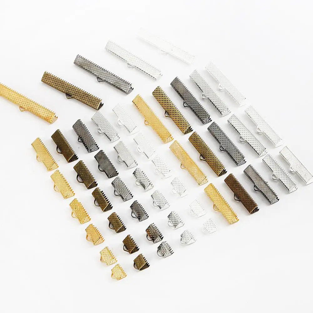 Обжимные концевые бусины для шнурка плоские застежки ювелирных изделий сделай