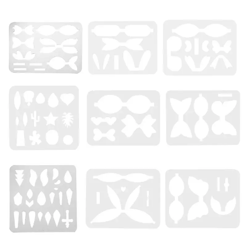 

9Pcs/Set Reusable Earrings Making Template Plastic Cutting Stencil DIY Handmade 50PE