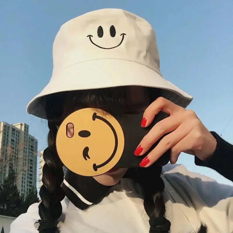 

Панама Женская весенне-летняя, с вышивкой и улыбкой