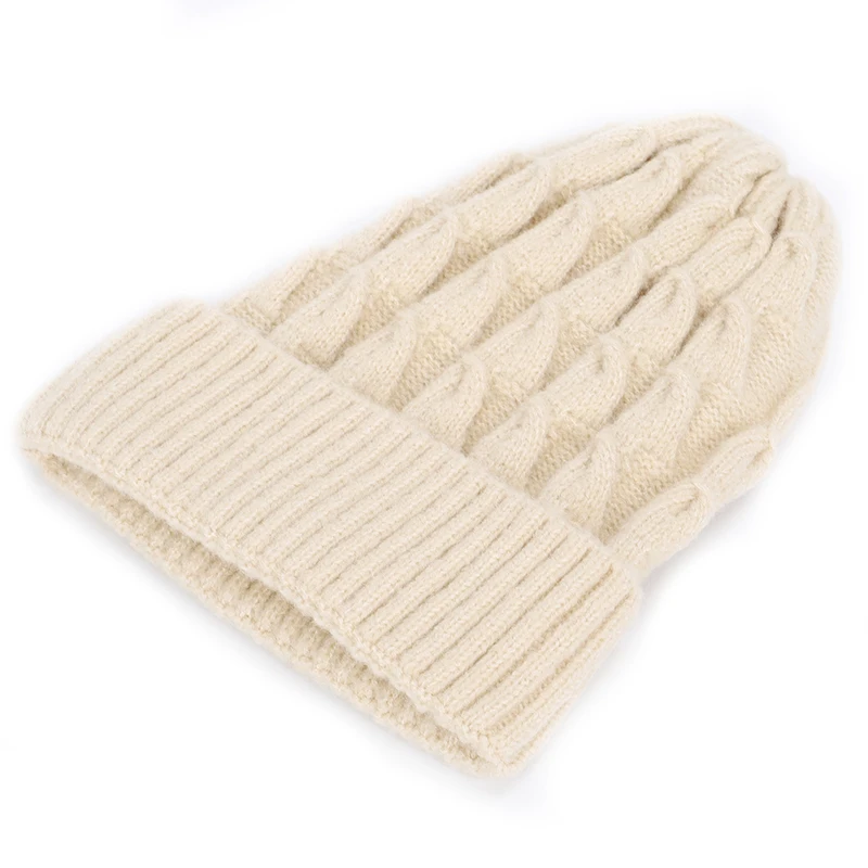 2019 однотонная шерстяная женская вязаная шапка зима теплая твист Лыжная
