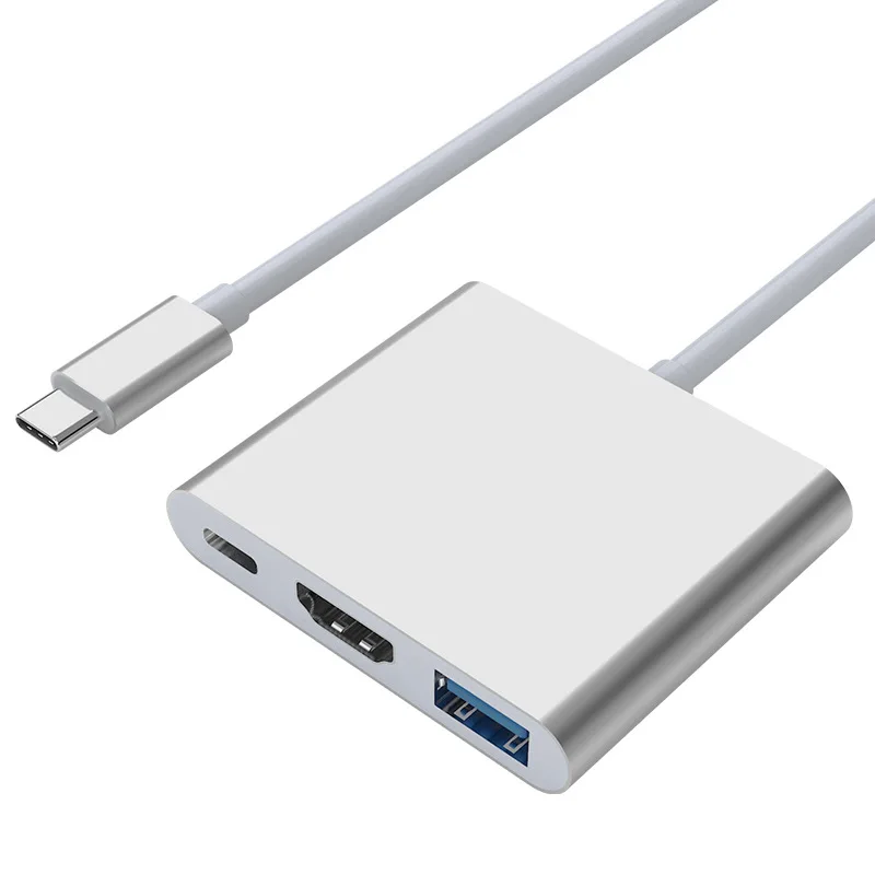 USB C к адаптеру HDMI (поддержка 4K / 30 Гц) Тип поддержкой 3 в 1 конвертер для Macbook Mac Pro iMac и