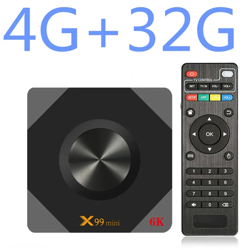 4G 32G X99 Мини Смарт Android 9,0 ТВ приставка 4 Гб ОЗУ 64 ГБ 32 ГБ 16 ГБ Wifi медиаплеер 4K для Google Youtube телеприставка ip tv подписка - Цвет: 4G 32G
