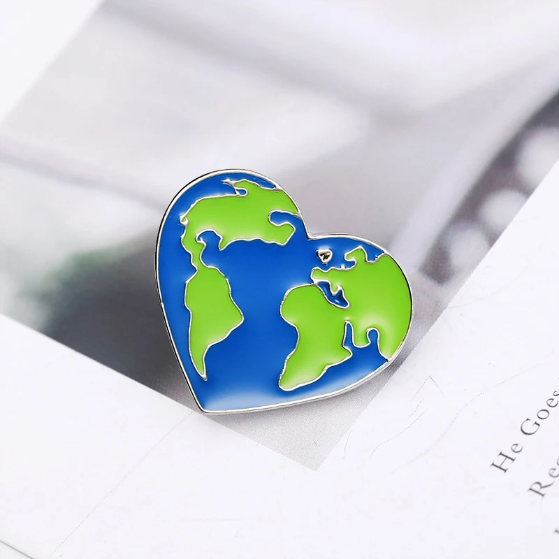 Модные эмалированные броши на куртки с изображением карты мира модные пальто