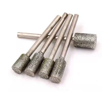 510pcs cylindrical diamond coated burr grinding engraving bit carving grind tools 2 353mm shank for dremel rotary