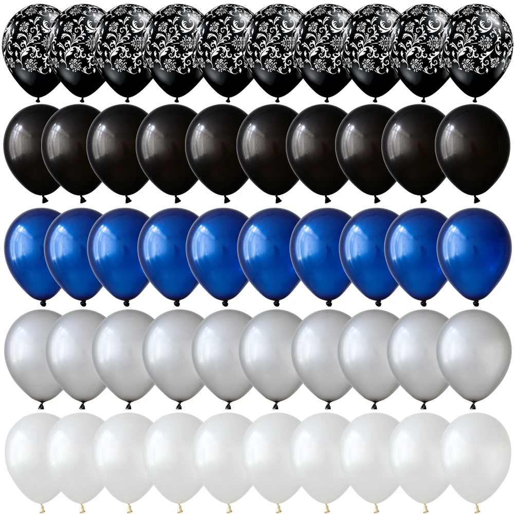 50 шт. 12 дюймов черный дамасский узор латексные шары украшения для дня рождения