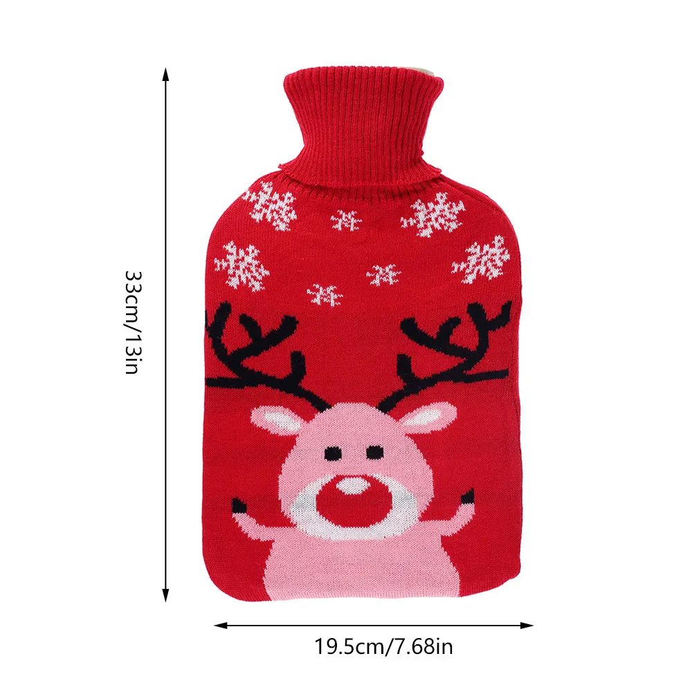 

Knitted Hot Water Bottle Girls Hand Feet Warm Cute Owl Elk 2L Hot-water Bag Cover Winter Warming Large hristmas Gifts for Kids