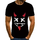 Летняя новая стильная мужская футболка с 3D принтом улыбающегося лица, женские топы, уличная модная футболка в стиле хип-хоп, рок