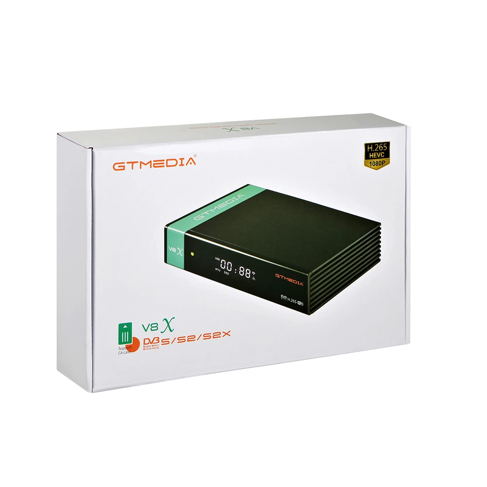 2PCS GTMedia V8X DVB-S/S2/S2X Digital Satellite Receiver Full HD 1080P Support MARS IKS PowerVu Bisskey H.265 Built-in Wifi CA - купить по