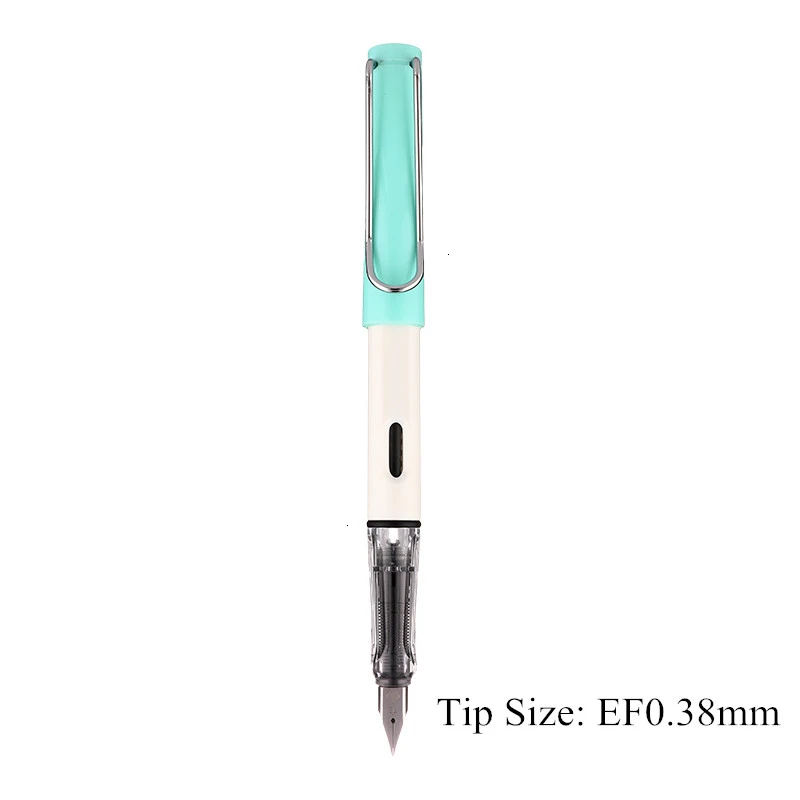Green white-EF0.38mm 0,38/0,5 мм Высококачественная цветная пластиковая перьевая ручка, чернильные ручки для каллиграфии, Подарочные офисные канцелярские принадлежности 03930 - Цвет: Green white-EF0.38mm