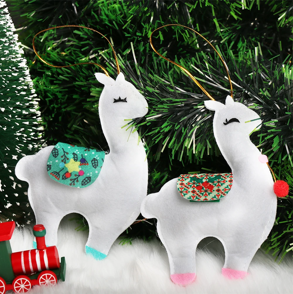 6pcs/Set Cute Felt Alpaca Pendant Fabric Ornaments Kids Toys Gift Birthday Gifts Party Decor Xmas Tree Decoration For Home | Дом и сад