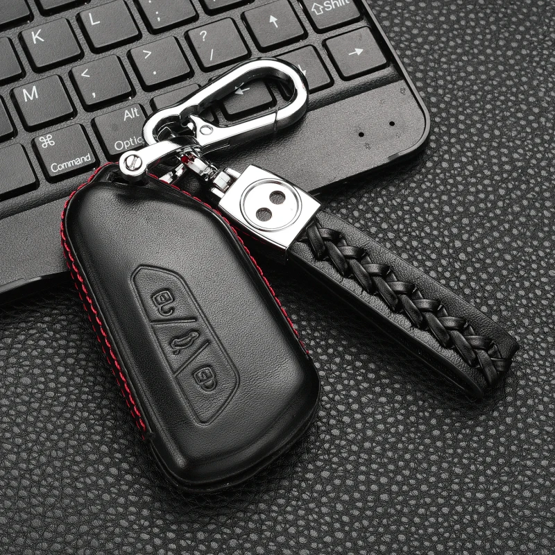 Car Leather Key Case Accessories For Volkswagen Golf 8 Mk8 2020 Skoda Octvia 3 5/4/3Buttons Smart Remote Key Accessories