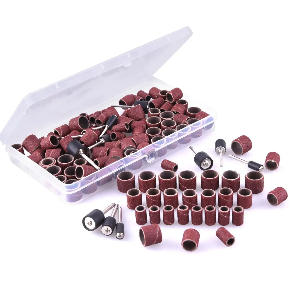 

132pc Drum Sanding Kit - Fits Dremel - Includes Rubber Drum Mandrels - 0.5/0.37/0.25inch With Sanding Mandrels Sanding Bands