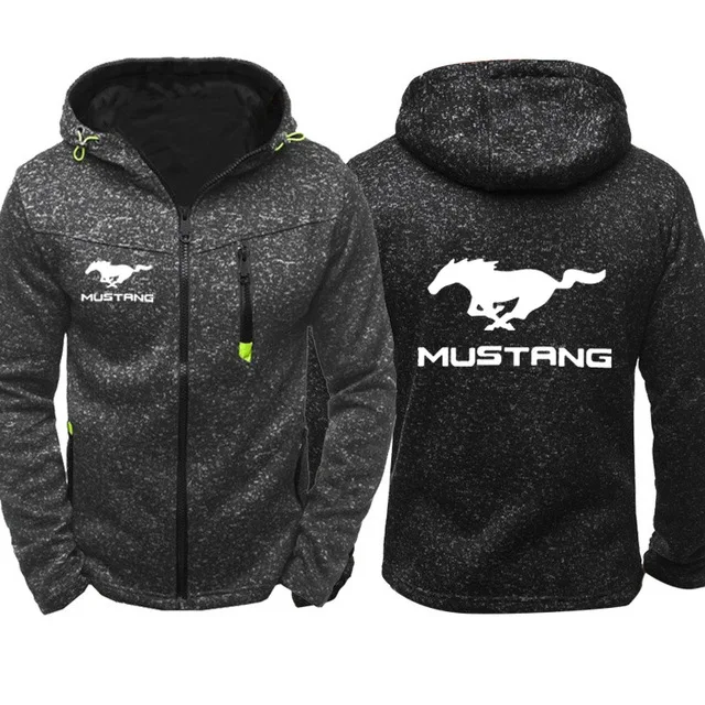 

Hoodies Men Mustang Car Logo Print Casual Hip Hop Harajuku Long Sleeve Hooded Sweatshirts Mens zipper Jacket Man Hoody Clothing