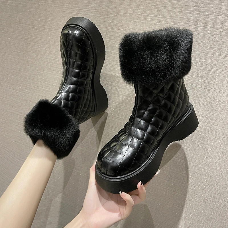 

Flat Heel Lady Boots Round Toe Shoes Clogs Platform Boots-Women Australia Zipper Winter Footwear Luxury Designer 2021 Snow Padde