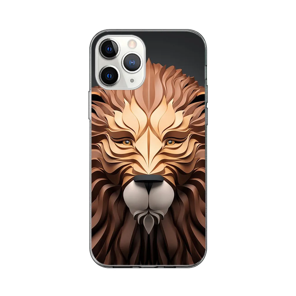 

Lion Owl Wolf Case For iPhone 12 11 Pro Max Cover for iPhone 12 X XR XS MAX 7 8 6 6S Plus 5 SE 2020 Soft Silicon TPU Phone Funda