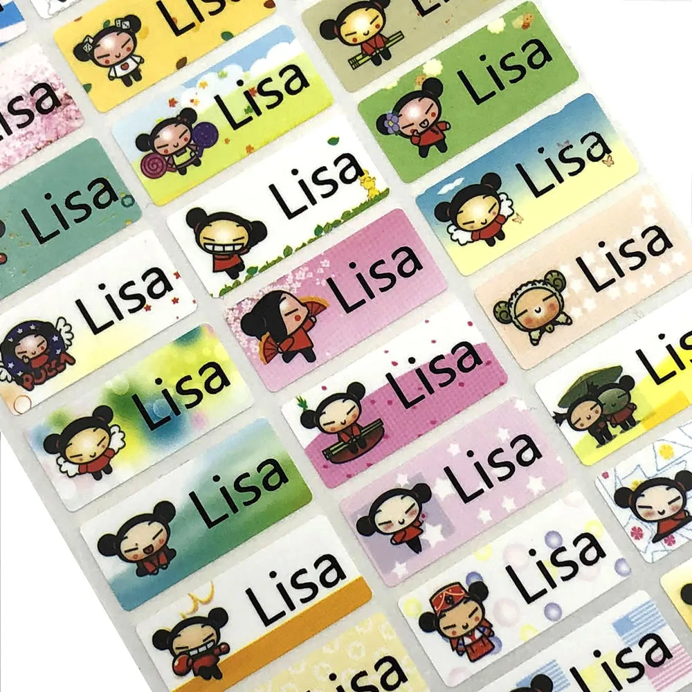 Персонализированная китайская Кукла стикер имени для канцелярских товаров с