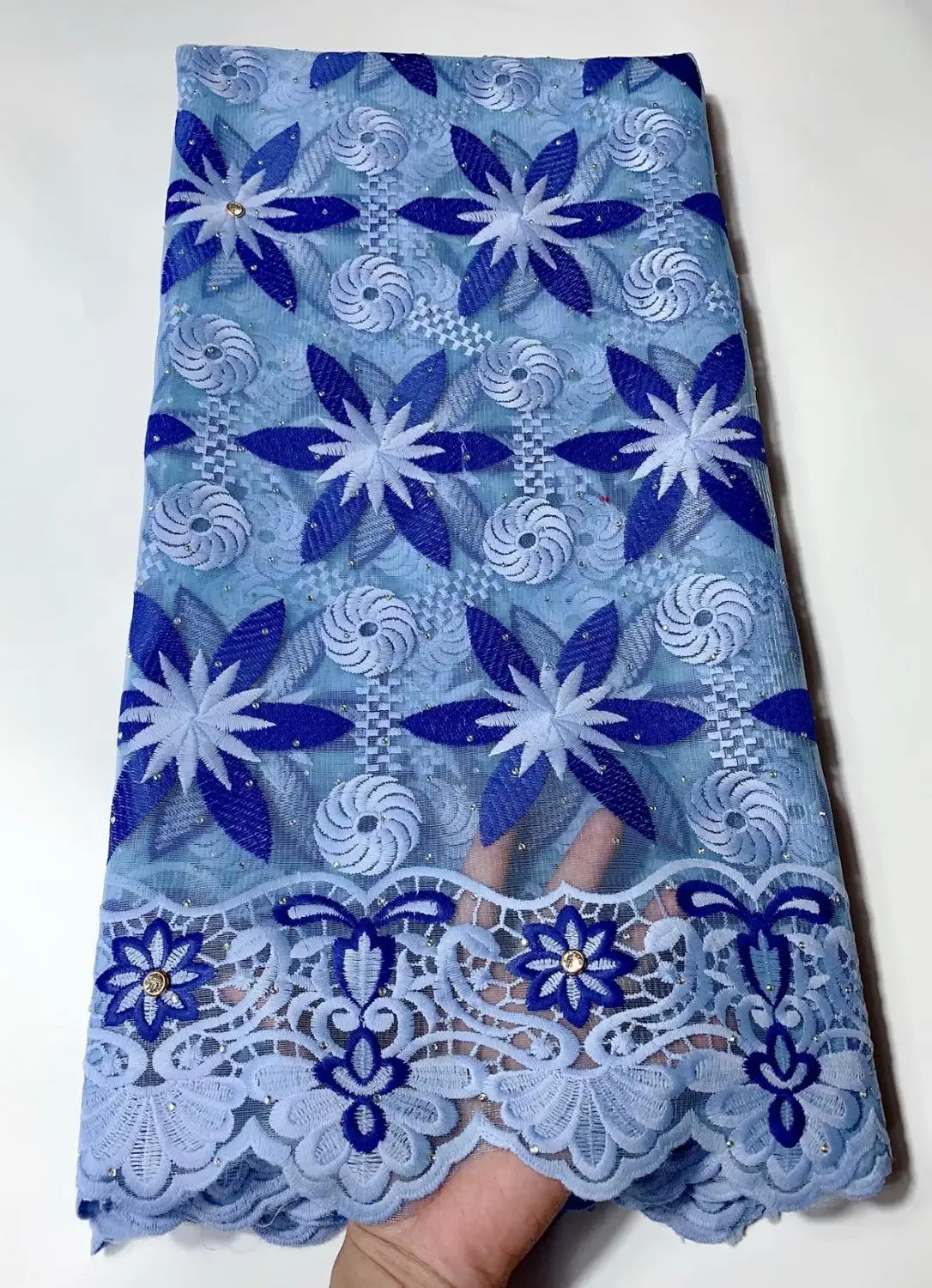 Хлопок нигерийское швейцарское кружево сухое Высокое качество фиолетовая