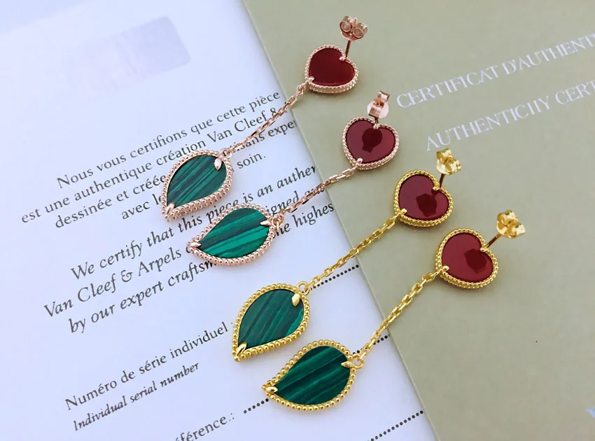 

S925 sterling silver earrings simple personality fashion style hypoallergenic love leaf shape to give girlfriend's birthday gift