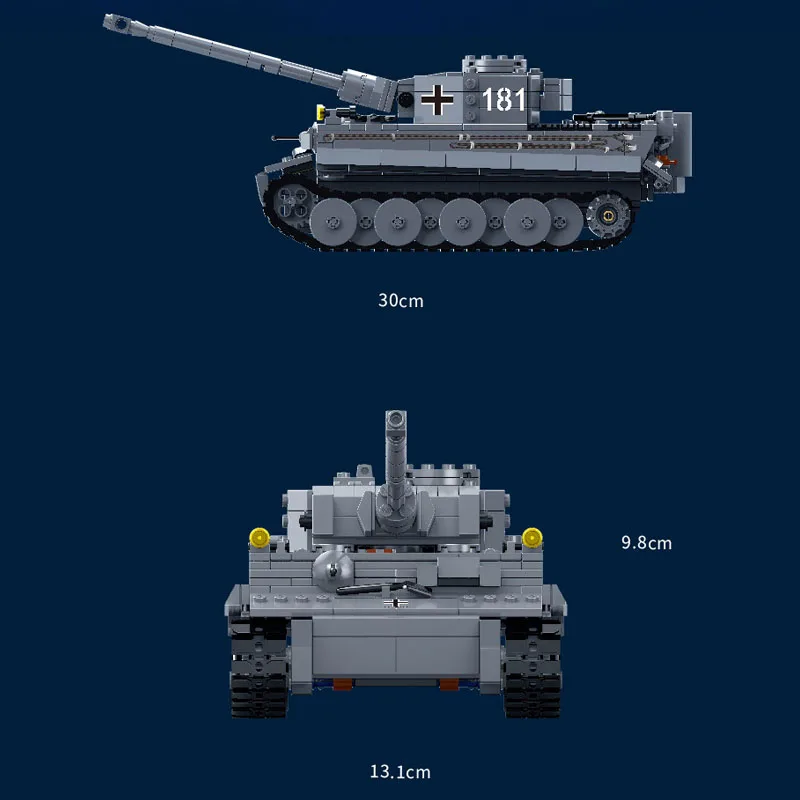 

1010 PCS 6104 German King Tiger I Tank Building Blocks Assembled Bricks Sets Military series Model Creator Gift for Kids Friends