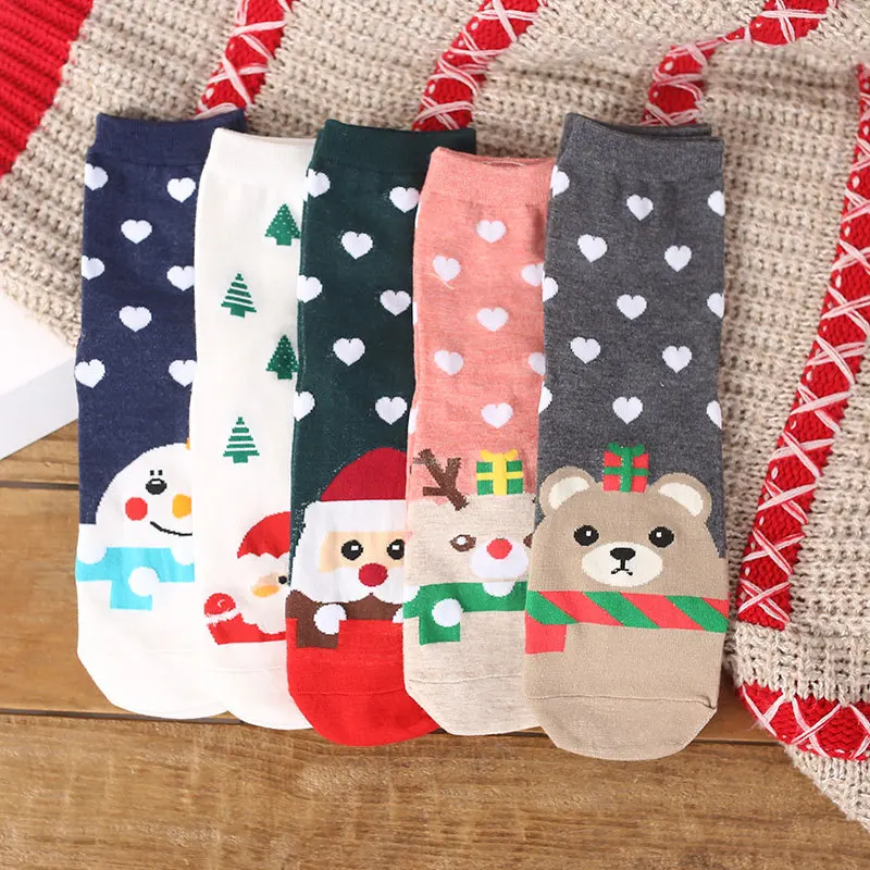 

Fashion Harajuku Christmas Cartoon Socks Santa Elk Cute Moose Funny Cotton Kawaii Female Socks Happy Christm Gift For Girl