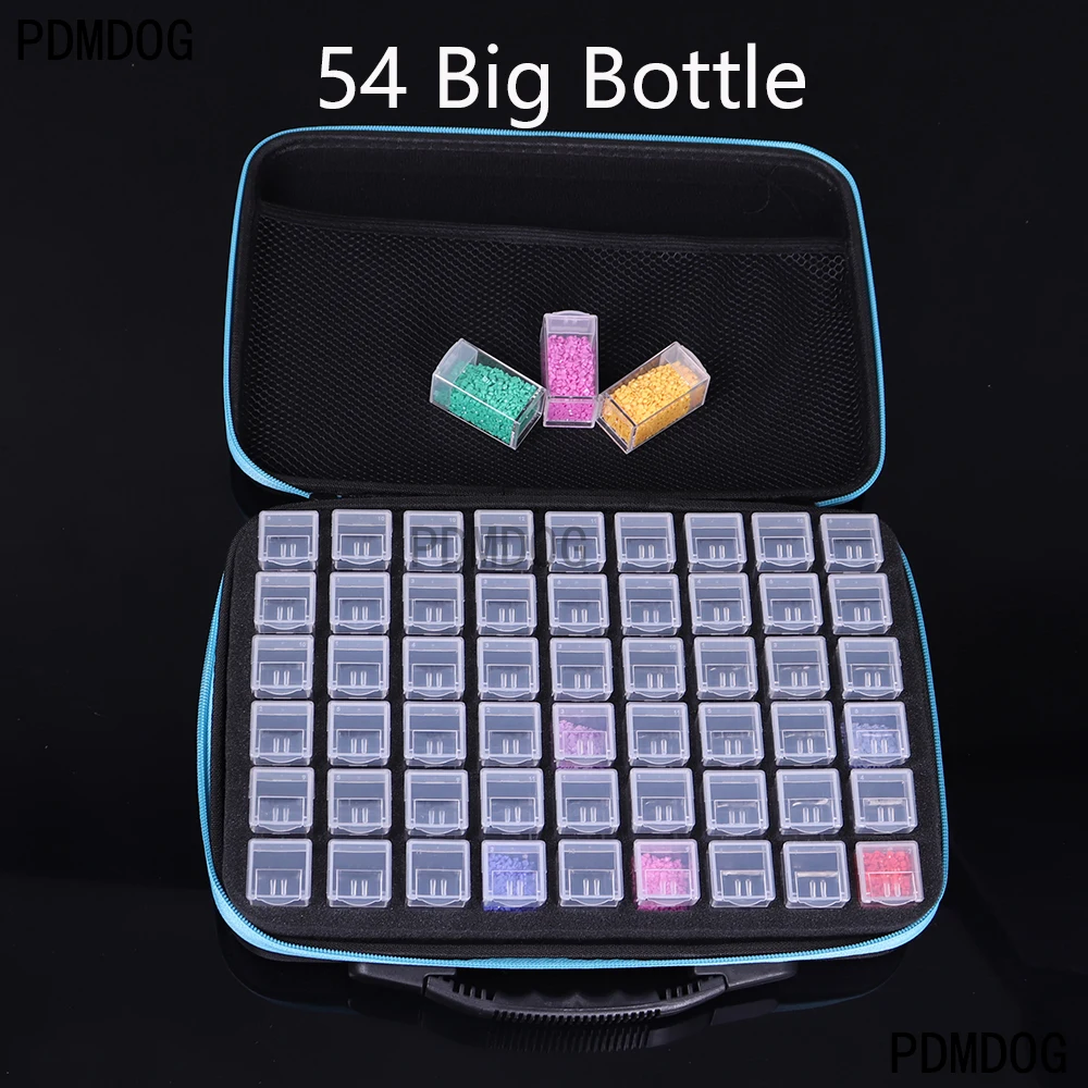 

Big Square 54 Bottles Diamond Painting Box Tool Container Storage Box Carry Case Holder Hand Bag Zipper Diamond Accessories